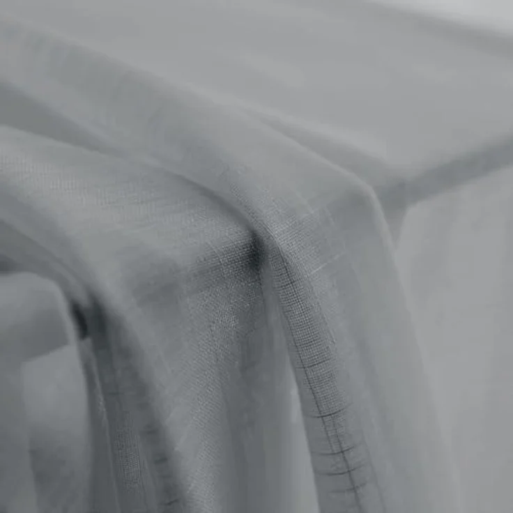 CUCRAF Leinen Voile Vorhänge mit Ösen Lichtfilterung Gardine für Schlafzimmer Wohnzimmer, Grau Blau, H245 x B140cm 2er Set – Bild 8