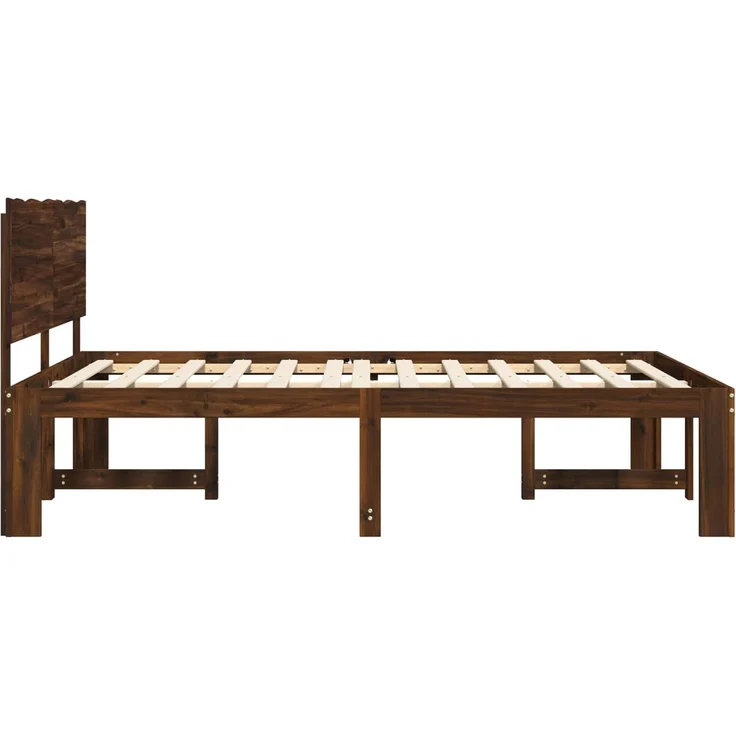 vidaXL Doppelbettgestell mit Kopfteil ROSTOCK Dunkelbraun 120 x 200 cm 903419 – Bild 5