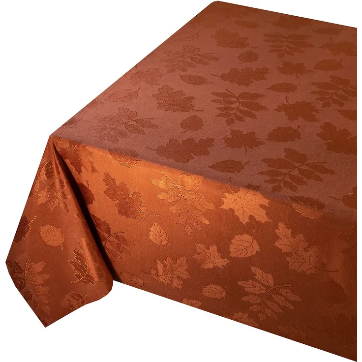 Benson Mills Harvest Legacy Damast-Tischdecke für Herbst, Ernte und Erntedankfest, 132,1x132,1 cm, quadratisch, rostfarben/gebranntes Orange