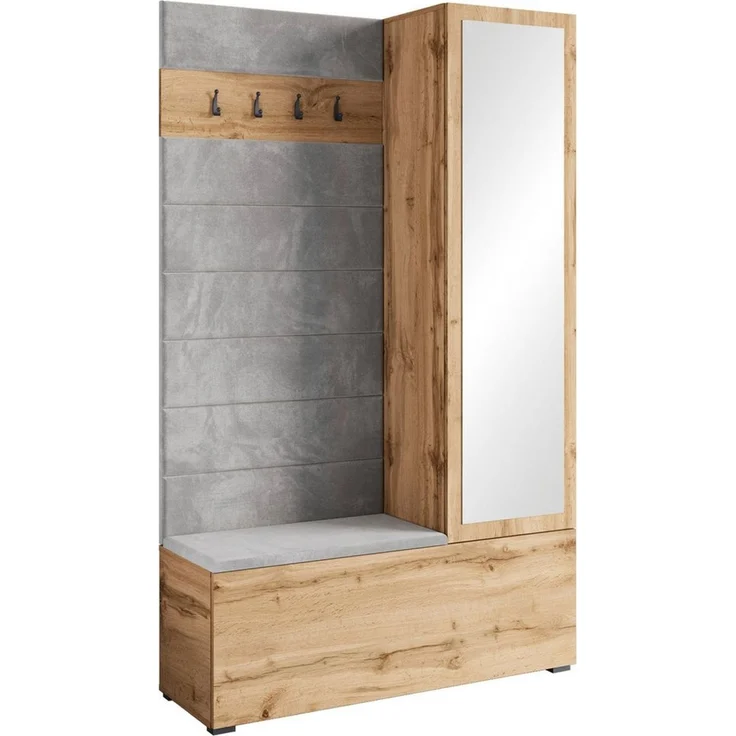 Home affaire Garderoben-Set TEJO II, (Komplett-Set, 1-St), Mit Spiegel, gepolsterte Sitzbank, Türanschlag links/rechts wechselbar – Bild 1