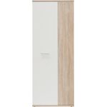 FORTE Net106 Mehrzweckschrank mit 2 Türen, Holzwerkstoff, Sonoma Eiche + Weiß, 68. 90x34. 79x179. 1 cm