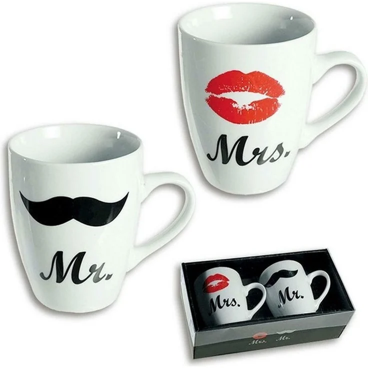 HIT Trading Tasse Mr. und Mrs. Kaffeetasse, Porzellan – Bild 2