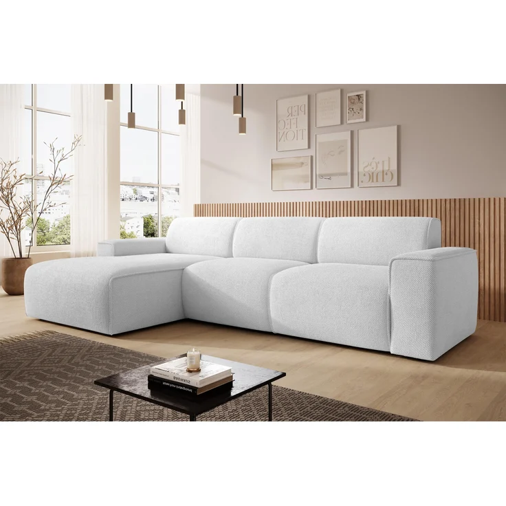 AX LIVING Couch Sofa L Form Didim mini Perlweiß 310 cm stilvoll L – Bild 1