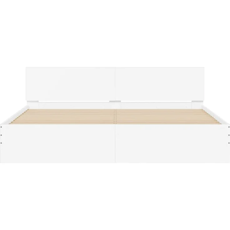 vidaXL Bettgestell mit Kopfteil Weiß 193 x 203 cm Holzwerkstoff 3402865 – Bild 5
