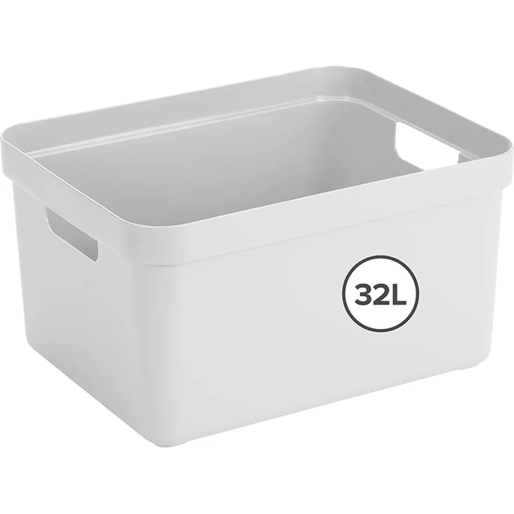 Sunware Aufbewahrungsbox Kunststoff 32L - 44,5x34,5x24,3cm - Kunststoff Aufbewahrungskorb mit Griffen - Körbe & Behälter