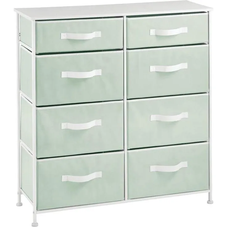 Kommode mit 8 Schubladen Schubladenschrank Kleiderkommode mDesign mintgrün/weiß