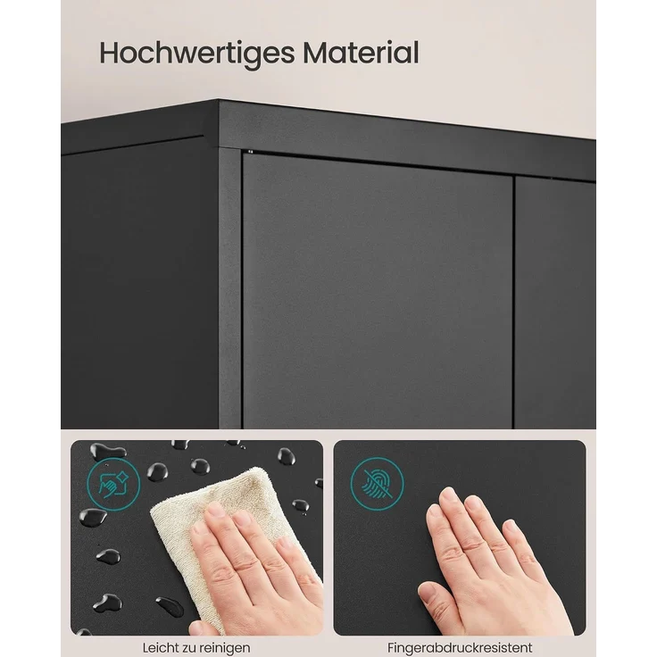 Songmics Aktenschrank mit 5 Ebenen, Stahl schwarz, 60 x 40 x 180 cm – Bild 7