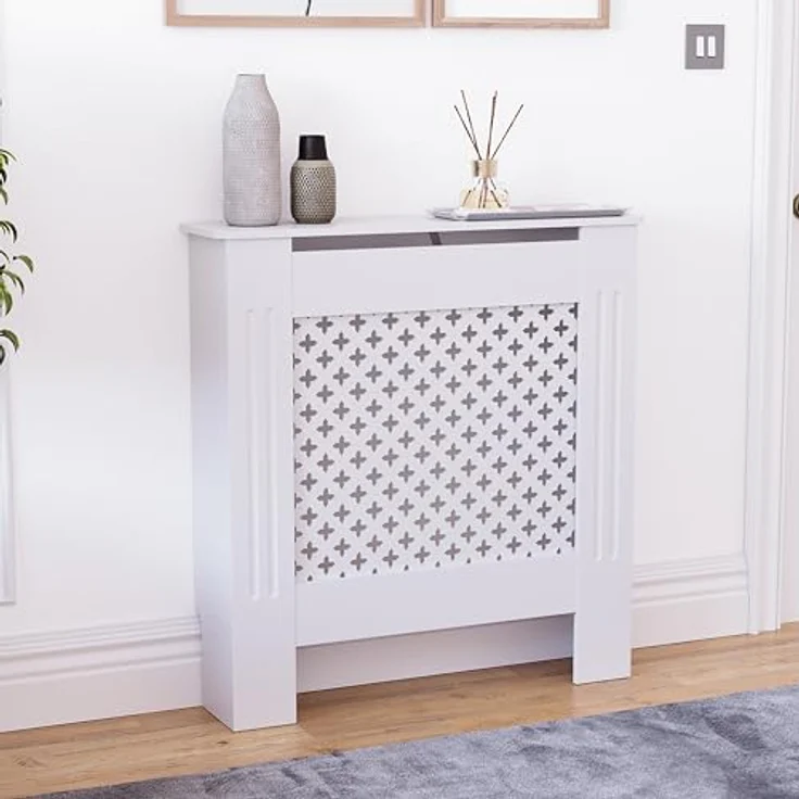 Vida Designs Oxford Heizkörper-Abdeckung, traditioneller, weiß-lackierter Schrank aus mitteldichter Faserplatte, klein – Bild 3
