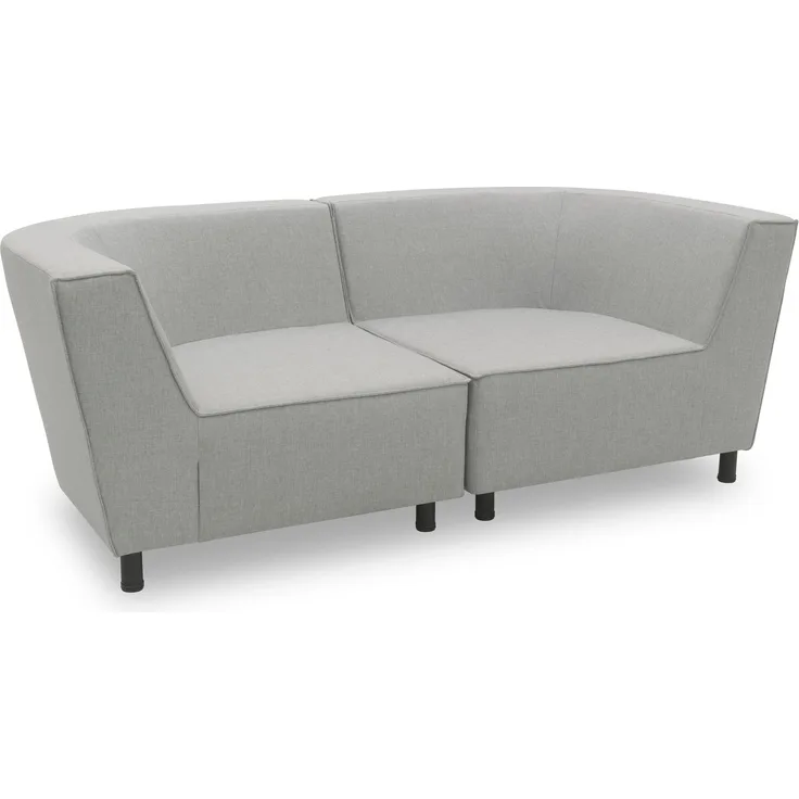 Gartenlounge Sofa 2-Sitzer Brandie 206x77x103 mit Outdoorbezug silber