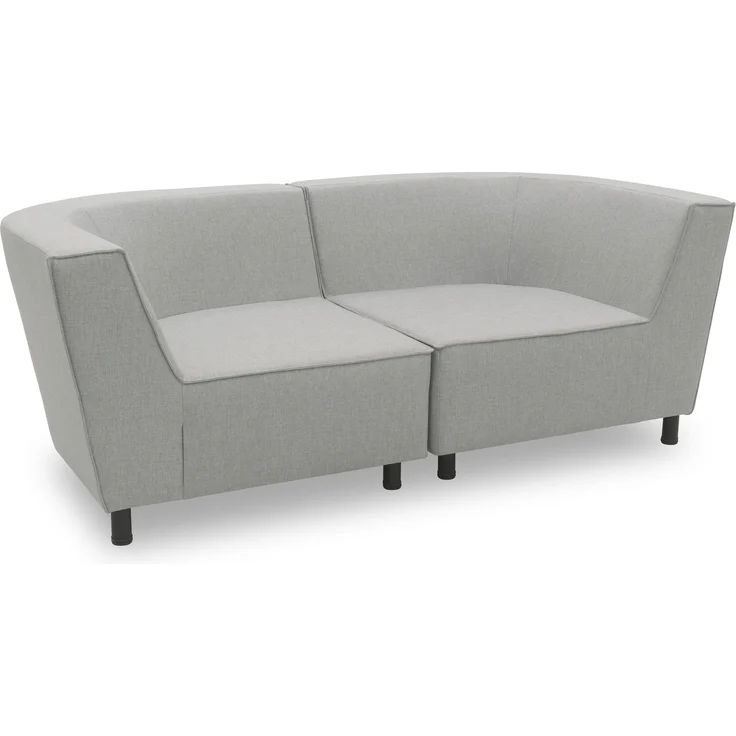 Gartenlounge Sofa 2-Sitzer Brandie 206x77x103 mit Outdoorbezug silber – Bild 1