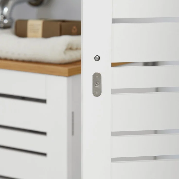 SoBuy BZR85-W Toilettenschrank mit Toilettenpapierhalter, MDF, Lackiert, Weiß, 20 x 75 x 18 cm – Bild 10