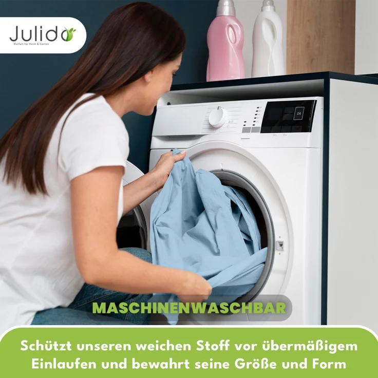 Jersey Spannbettlaken 180-200x200cm 100% Baumwolle Eisblau – Bild 6