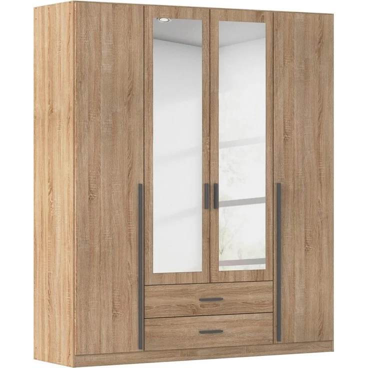 rauch Kleiderschrank Schrank Garderobe Mehrzweckschrank Schlafzimmer Ankleide Möbel GAMMA (in 3 Ausstattungen BASIC/CLASSIC/PREMIUM (inkl. SOFT-CLOSE-Funktion) Eiche Sonoma, 181 cm breit, 2 Schubladen MADE IN GERMANY – Bild 1