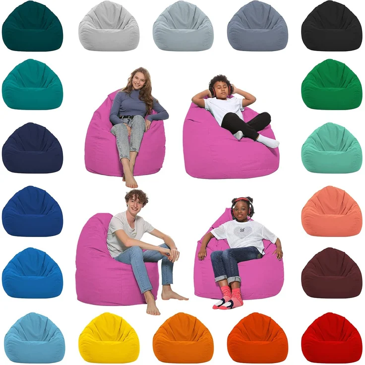 HomeIdeal - Sitzsack XXL Bodenkissen für Erwachsene & Kinder - Geeignet für Gaming oder Entspannen - Indoor wie Outdoor da er Wasserfest ist - mit EPS Perlen, Farbe:Rosa, Größe:XL – Bild 1