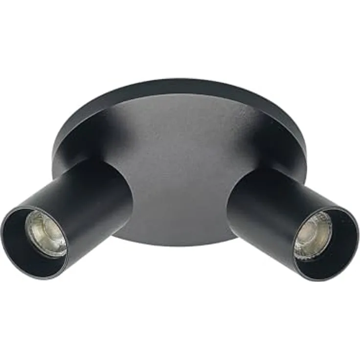 Arcchio Strahler Brinja, 2-flammige Deckenlampe in Schwarz aus Aluminium mit GU10 Fassung, moderne Flurleuchte