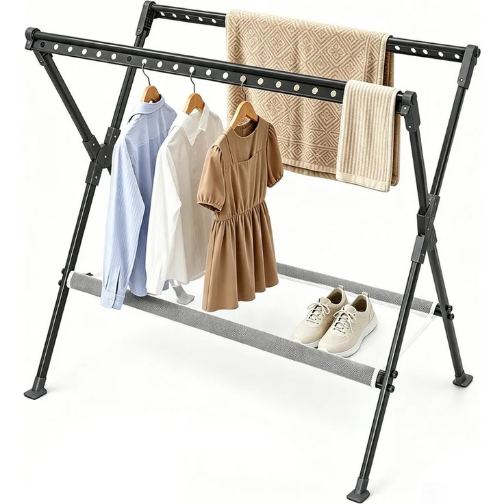 Youyijia Wäscheständer X-Wäscheständer Ausziehbar 133-236cm, Schwerlast Wäschetrockner