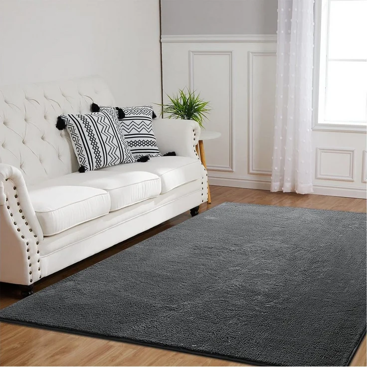 JEOBEST Teppich Waschbarer Teppich Wohnzimmer, Grösse:160x200cm, Rechteck,Kurzflor,Uni Farben,Rutschsichere Rückseite – Bild 4