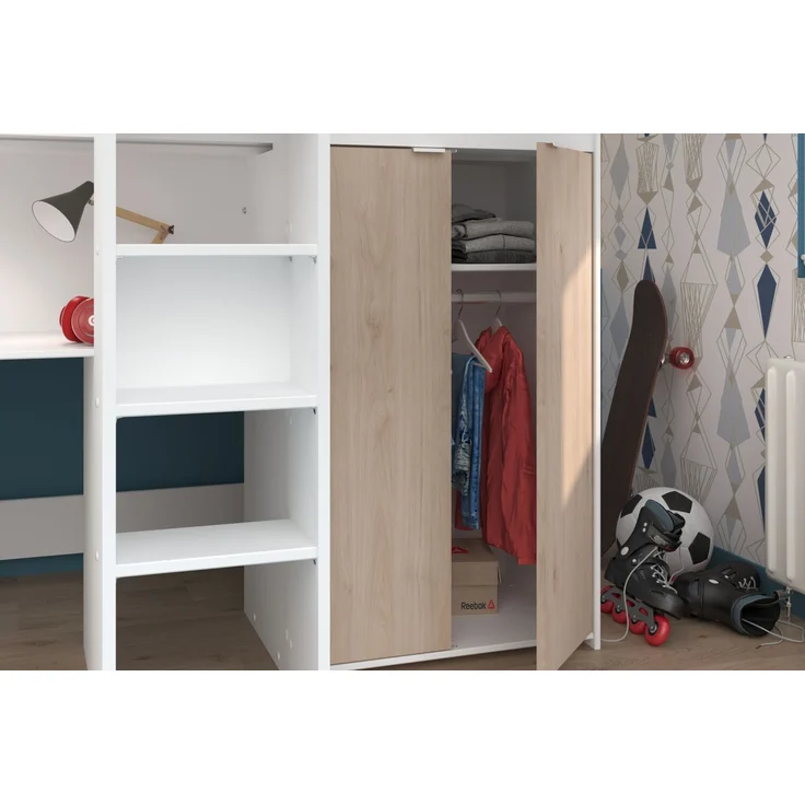 Parisot Hochbett Tom mit Schreibtisch, Schubkästen & Schrank – Bild 9