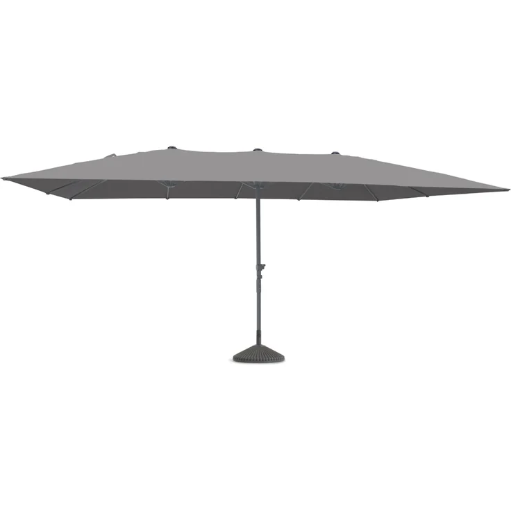 LECO Doppelsonnenschirm rechteckig, Aluminium-/Stahlrohrgestell anthrazit, Polyester anthrazit, 4,6x2,7 m – Bild 2