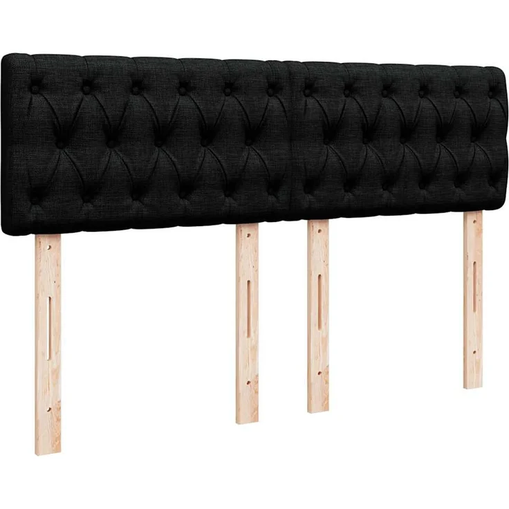vidaXL Boxspringbett mit Matratze Schwarz 140x190 cm Stoff 3289760 – Bild 12
