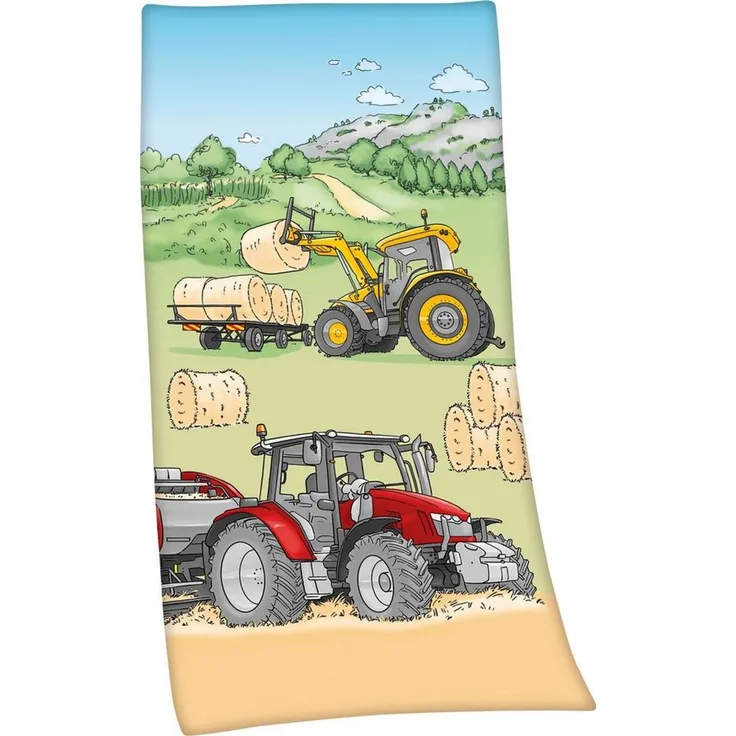 Trecker Velourstuch Duschtuch Badetuch Handtuch Strandtuch Traktor 75x150 cm