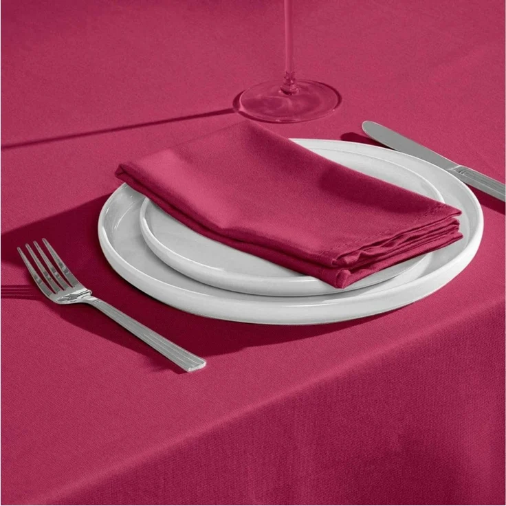 Homescapes Tischdecke Tischdecke weinrot – 137 x 137 cm, 100% Baumwolle (1-tlg) – Bild 3