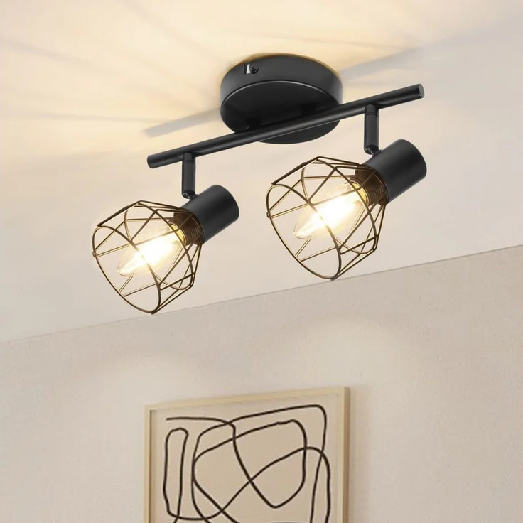 Zedelmaier Deckenstrahler Deckenleuchten 2/3/4 Flammig Deckenspots, E14/40W, ohne Leuchtmittel, ohne Leuchtmittel, Schwenkbar 350°, für Wohnzimmer Schlafzimmer Arbeitszimmer – Bild 1