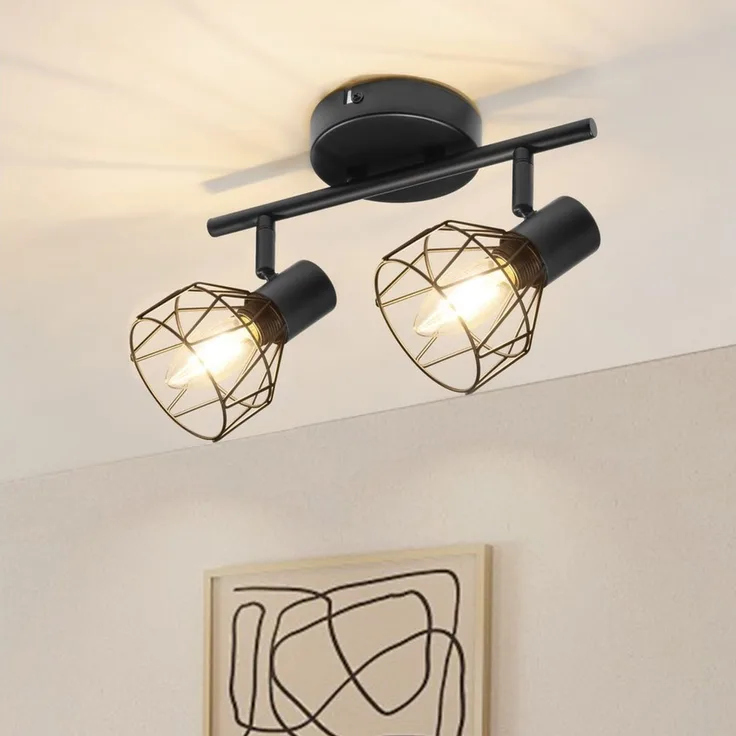 Zedelmaier Deckenstrahler Deckenleuchten 2/3/4 Flammig Deckenspots, E14/40W, ohne Leuchtmittel, ohne Leuchtmittel, Schwenkbar 350°, für Wohnzimmer Schlafzimmer Arbeitszimmer