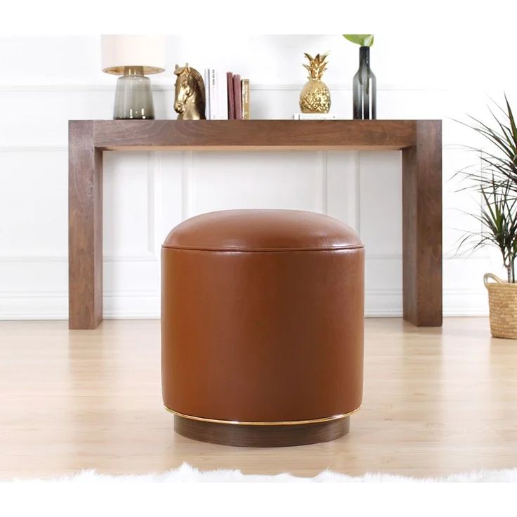 Hanah Home 'Milotte - Camel' Pouffe, Kamel, 42 x 43 x 42 cm – Bild 2