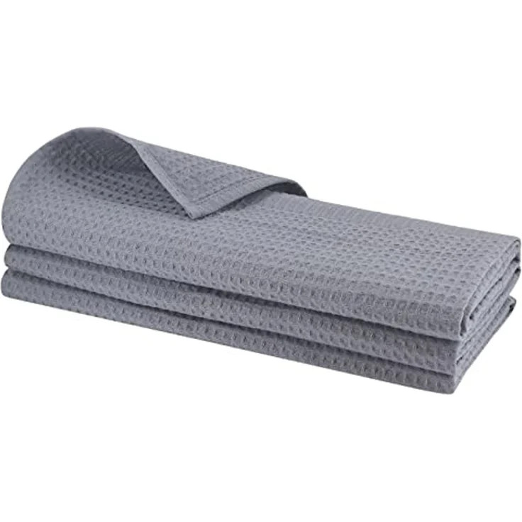 Engelland Geschirrtuch Poliertuch, (Vorteils-Set, 3-tlg, Waffel-Pique), 100 % Baumwolle, integrierte Aufhängeschlaufe, 70 x 50 cm – Bild 1