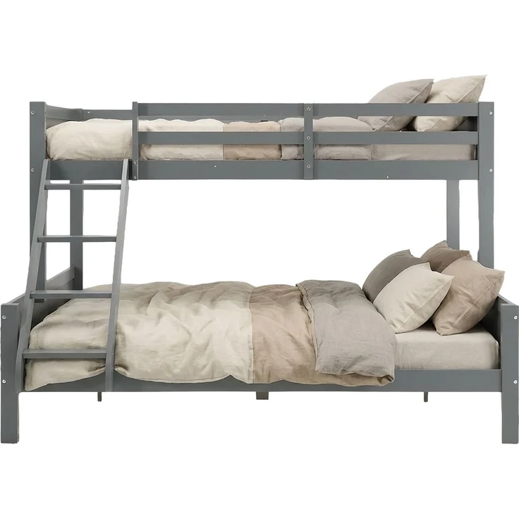 Kinderbett mit 2 Matratzen Etagenbett, Grau Holz, 90x200 und 140x200 – Bild 10