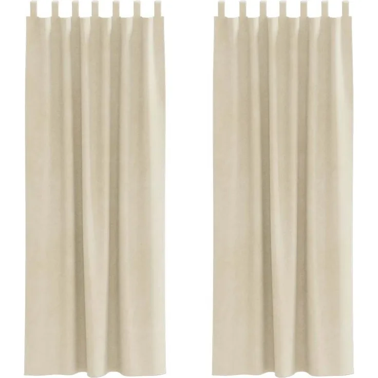 Verdunkelungsvorhänge 2 pcs | für Wohnzimmer & Schlafzimmer Creme 140 x 225 cm Samt