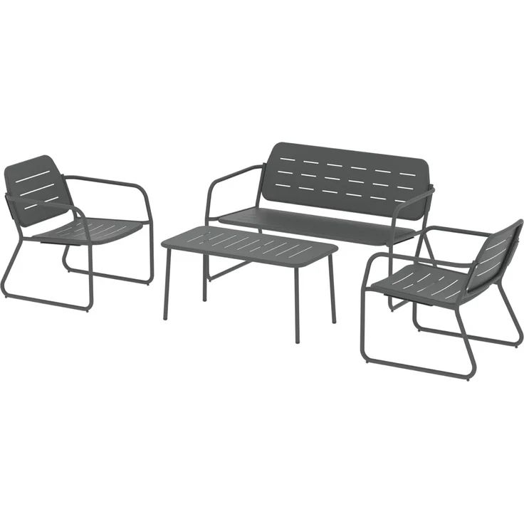 Gartenmöbelset Andria Stahl 4-tlg. Anthrazitgrau [casa. pro] – Bild 7