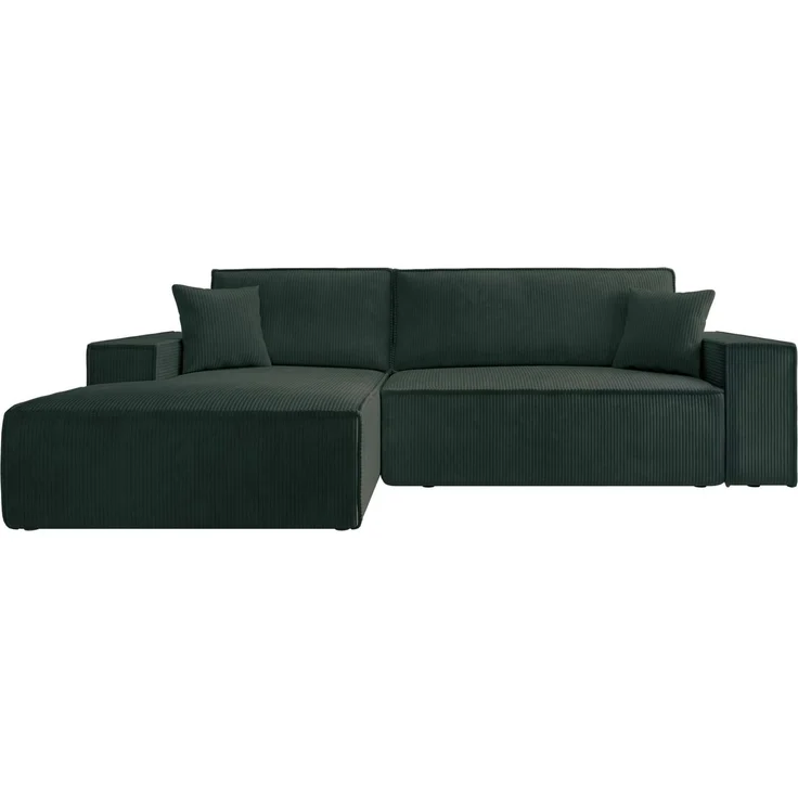Selsey 'Farese New' Ecksofa mit Schlaffunktion, Cord-Bezug in Grün, linksseitig, 85 x 267 x 167 cm – Bild 6
