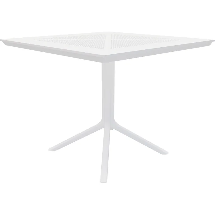 CLP Gartentisch Lenval 80 x 80 cm robust & wetterfest,weiß