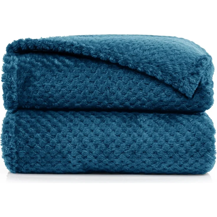 DecoKing Kuscheldecke 220x240 cm Indigoblau Decke Microfaser Wohndecke Tagesdecke Fleece weich sanft kuschelig skandinavischer Stil dunkelblau Henry – Bild 1