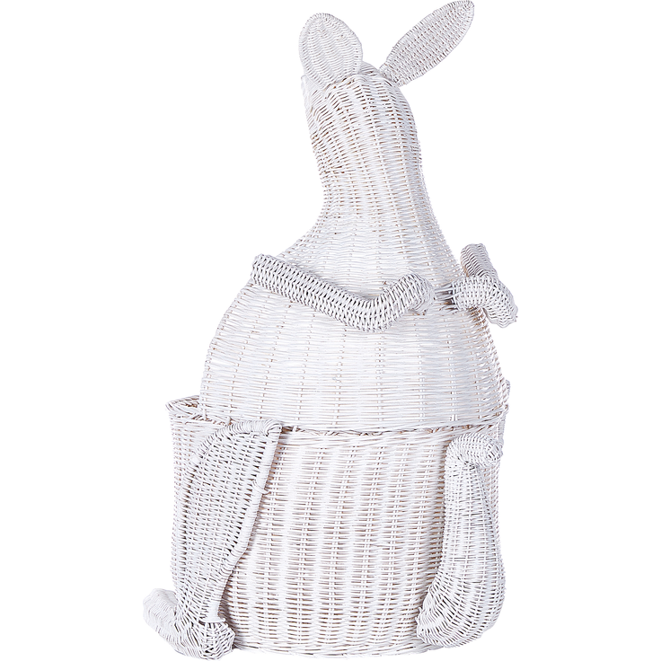 Aufbewahrungskorb Rattan weiß Känguruform 74 cm KAPITI – Bild 5
