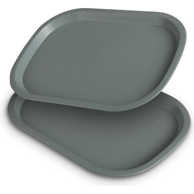 Tablett Kunststoff - 37,7cm x 27,7cm Grün 2er-Pack