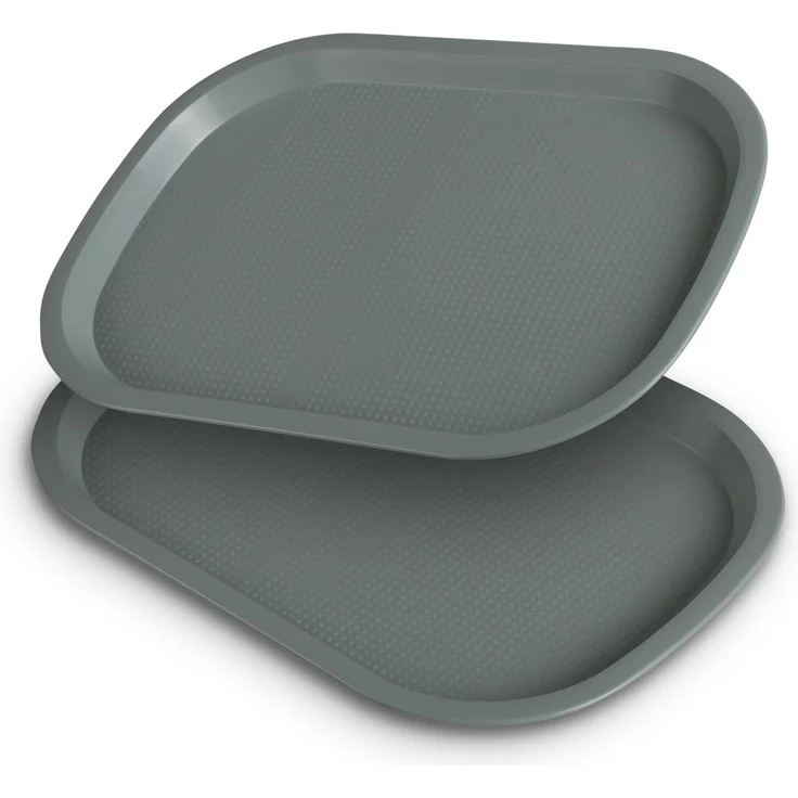 Tablett Kunststoff - 37,7cm x 27,7cm Grün 2er-Pack – Bild 1