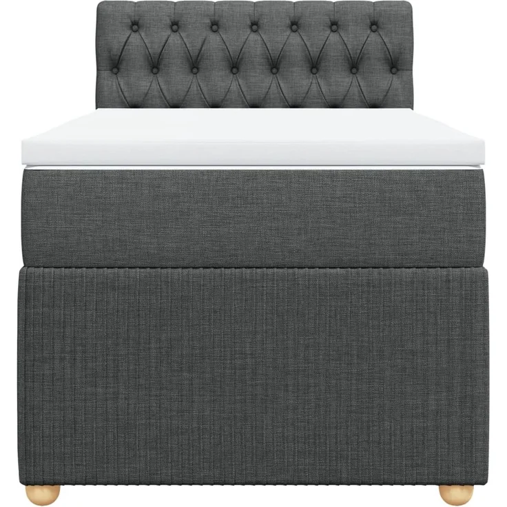 vidaXL Boxspringbett mit Matratze Dunkelgrau 80x200 cm Stoff 3289591 – Bild 6
