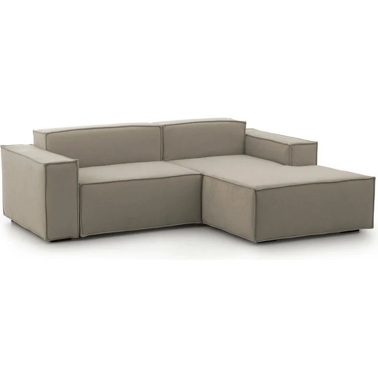 Dmora Sofa mit Halbinsel Ameli, modulares Sofa mit rechter Chaiselongue, modernes Stoffsofa, 100 % Made in Italy, 240 x 170 x 70 cm, Taupe – Bild 8