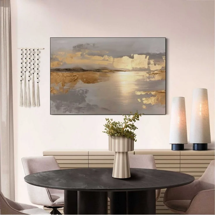 Reinders! Wandbild Goldener Horizont, (1 St), Wohnzimmer - Gold - MDF - Abstrakt - 90x60 cm – Bild 1