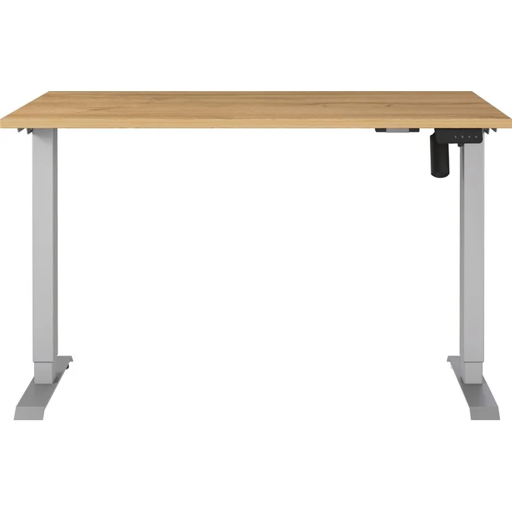 Germania Schreibtisch 8022-638, in Grandson-Eiche-Nb./Silber, elektr. höhenverstellbar, 120 x 119 x 80 cm (BxHxT) – Bild 1
