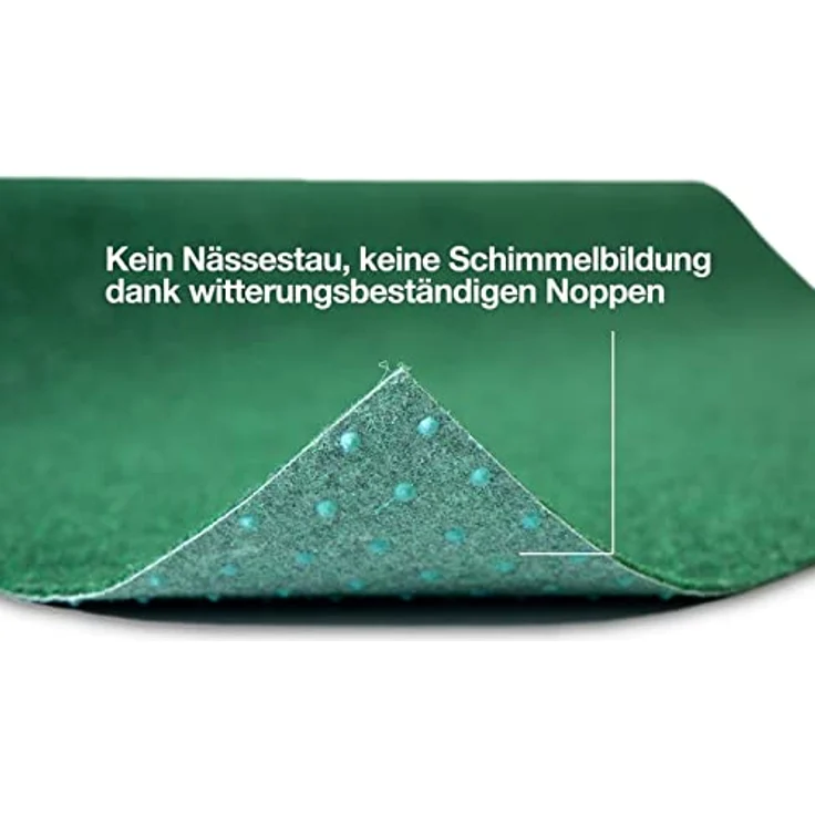 Floordirekt Kunstrasen Outdoor Teppich Farbwunder Pro - Balkonteppich - Rasenteppich für Terrasse, Balkon und Freizeit - leicht zu verlegen (100 x 1000 cm, Grün) – Bild 3