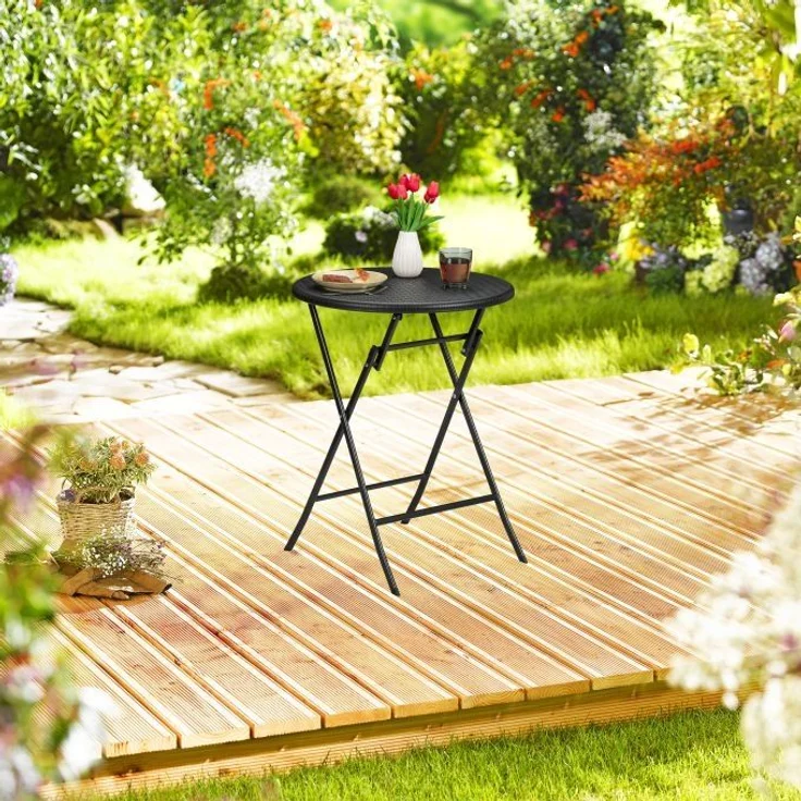 Runder Gartentisch in Rattan-Optik – Bild 2