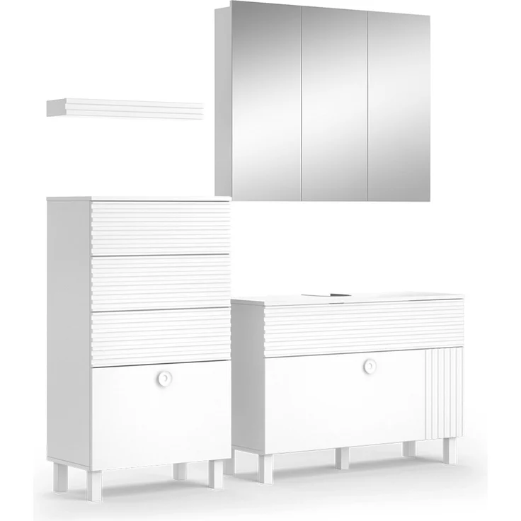 Badmöbel-Set Sola Weiß 4-teilig Vicco – Bild 1