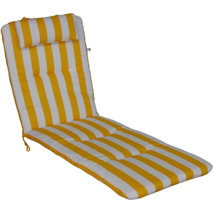 Angerer Freizeitmöbel GmbH Auflage für Gartenmöbel - Liegenauflage Made in Germany (Gelb-Weiß gestreift)