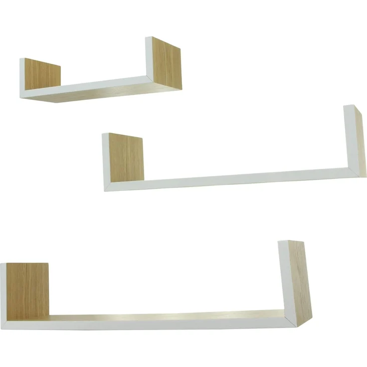 3er Set Wandregal Weiße Borte Regal Dekoregal Ablageregal Blumenregal Wanddeko – Bild 1