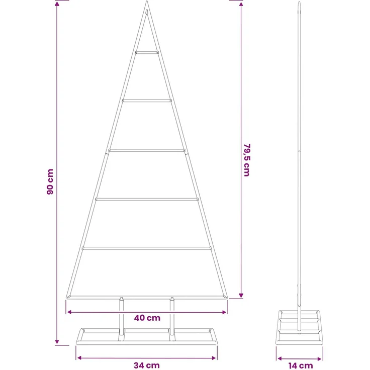 vidaXL Metall Weihnachtsbaum KUOPIO 90 cm Stahl Weiß 42053829 – Bild 7