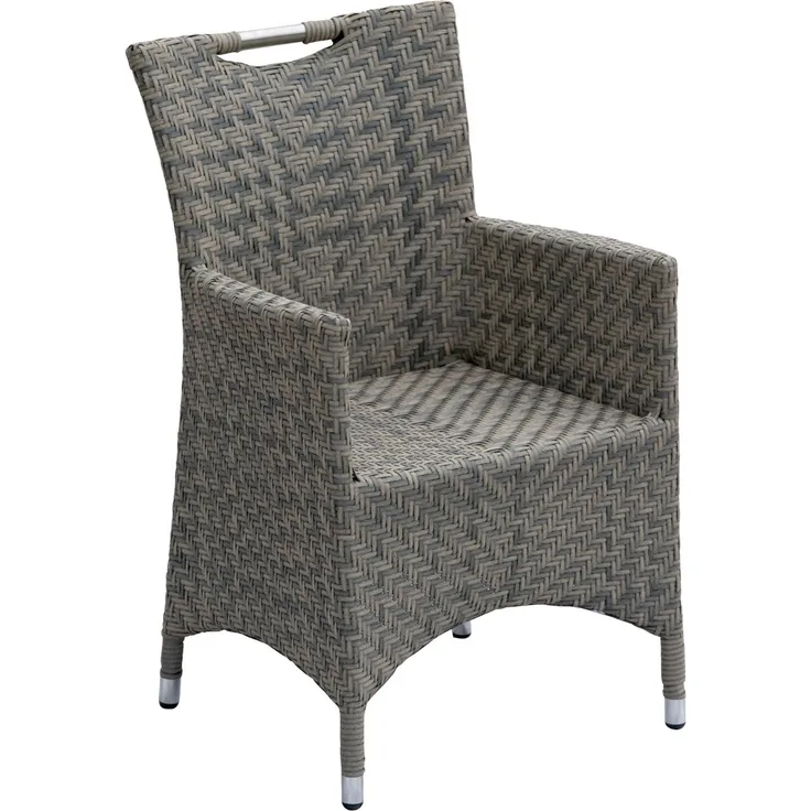 Inko Sessel Kent Aluminium/Geflecht grau Gartenstuhl 59x57x89 cm Polyrattan